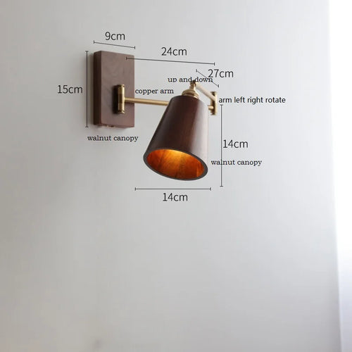 Applique murale LED en bois de frêne et de noyer - vue 13 sur 23