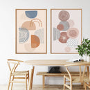 Abstract geometric multicolour flower wall art warm decor