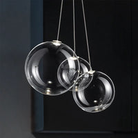 Nordic minimalist glass designer chandelier with LED