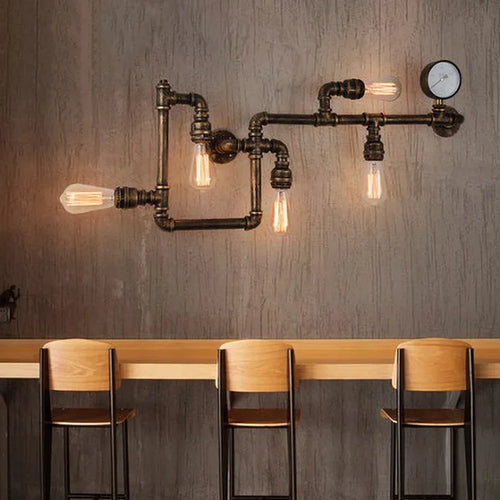 Vintage industrial steampunk wall light - vue 5 sur 10