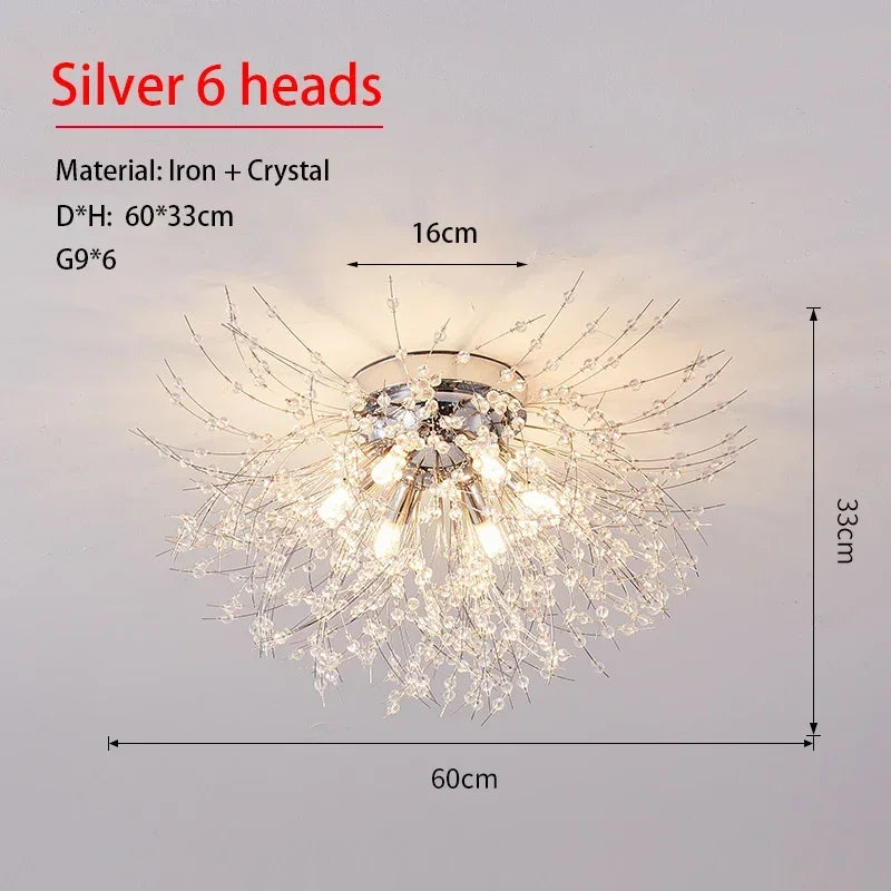 Modern Dandelion Crystal Pendant, Living Room, Dining Room, Bedroom Ceiling Light, Room Light, Fireball Decorative Light
