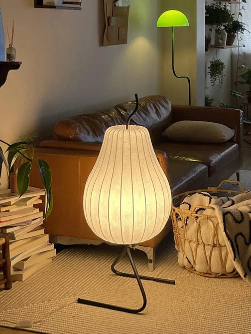 lampe de sol wabi sabi style japonais en soie décoration intérieure