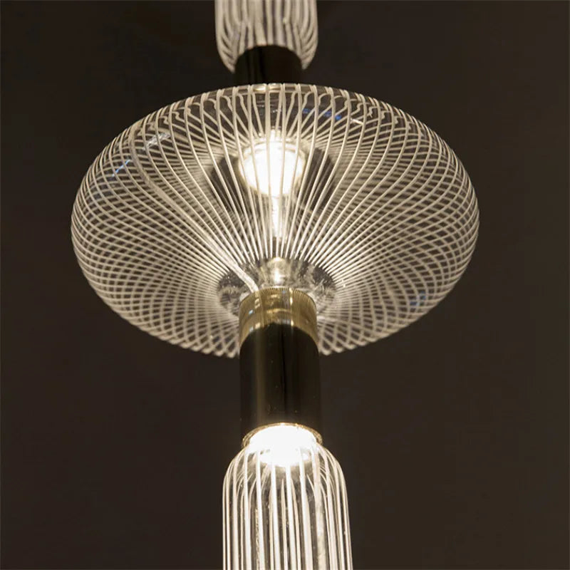 suspension tubes lumineux en verre transparent design nordique réglable - vue 7 sur 20