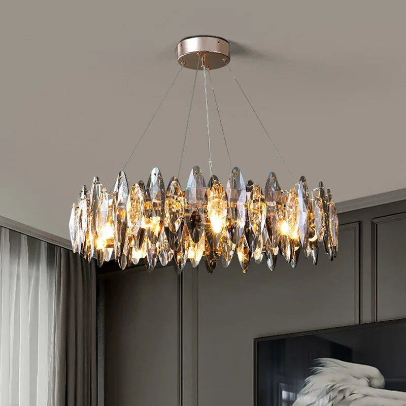 lustre vintage art déco en cristal pour éclairage intérieur - vue 6 sur 11
