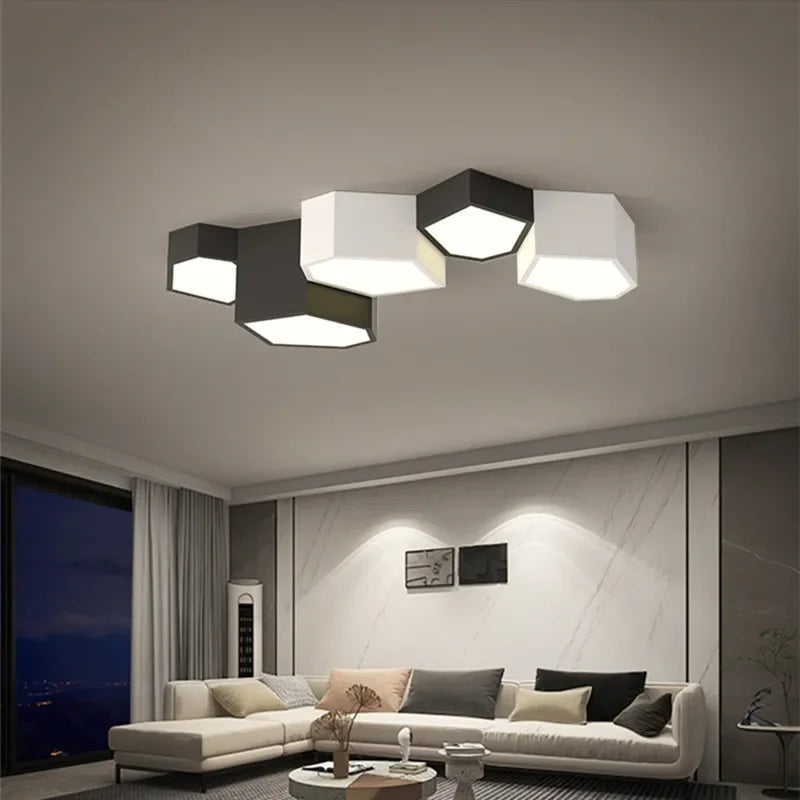Plafonnier Led cubique irrégulier nordique - vue 5 sur 10