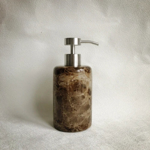 Wholesale Customized Natural Yellow Travertine Marble Stone Refillable Bathroom Liquid Dispenser, Lotions Soap Container - vue 8 sur 8