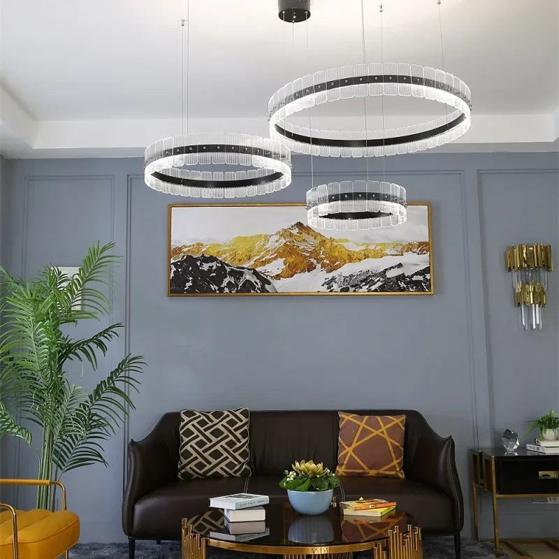 Italy Chandelier Acrylic Luxury Pendant Lamp LED Hanging Light  Living Dining Room Bedroom