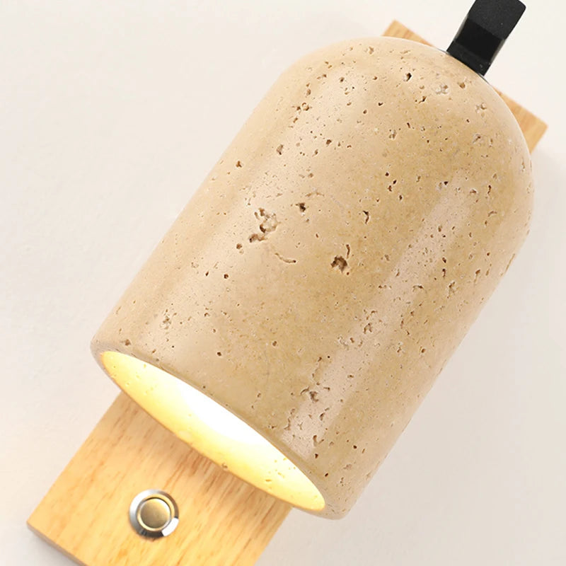 applique murale led en pierre naturelle avec interrupteur et livraison directe - vue 6 sur 10