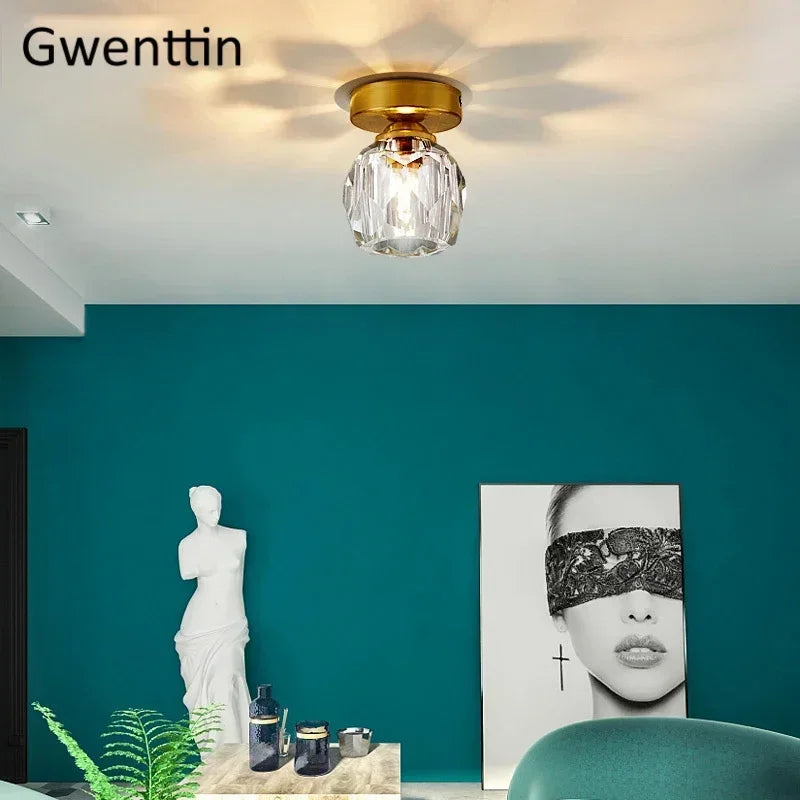plafonnier moderne en cristal pour décoration intérieure élégante - vue 5 sur 7