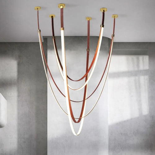 Post-modern minimalist creative strip chandelier for contemporary interiors - vue 3 sur 9