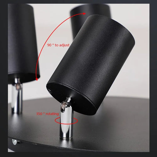 Plafonnier LED au design nordique rotatif à 3/5 têtes dorées - vue 7 sur 12
