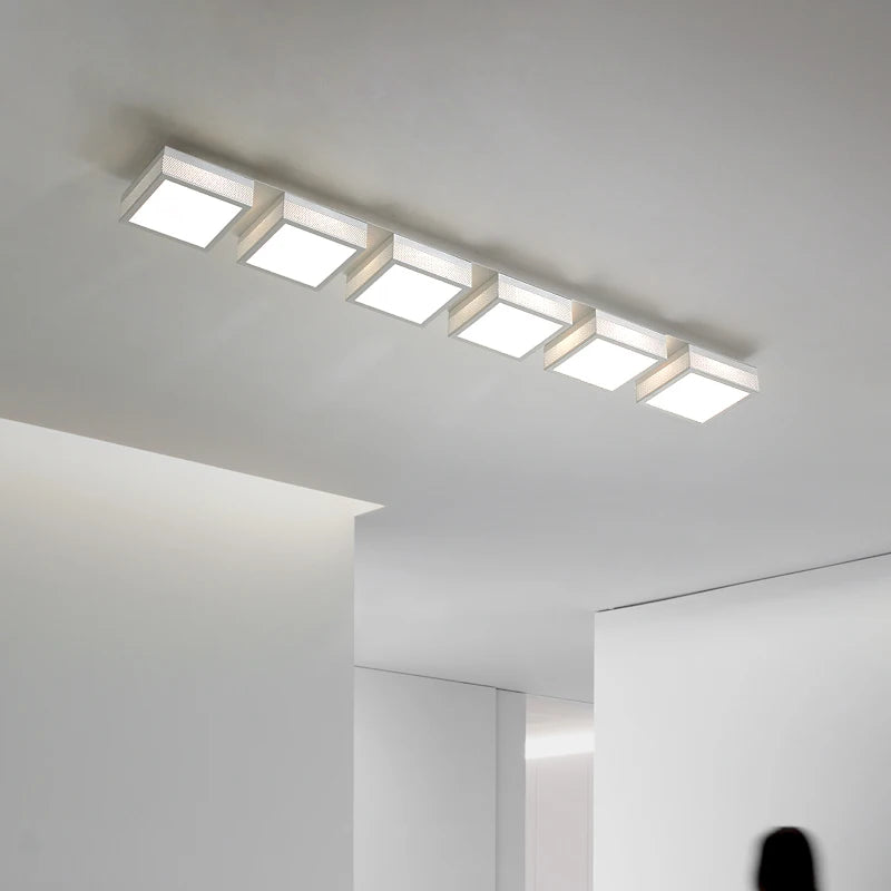 Minimalist nordic square LED ceiling light decorative indoor fixture - vue 3 sur 18