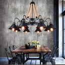 Vintage hemp rope and iron pendant light industrial style