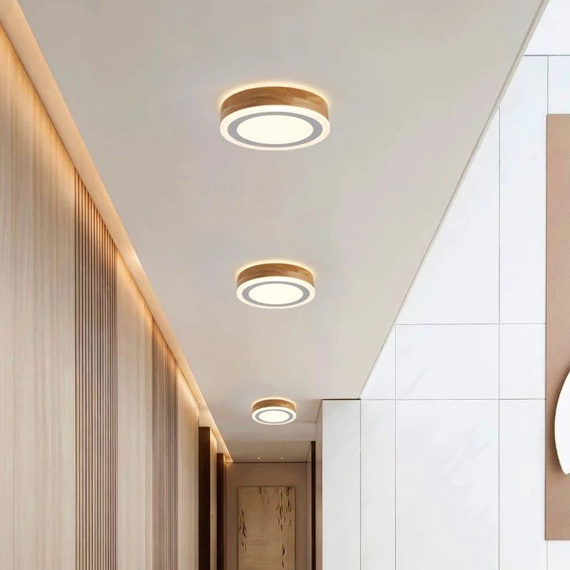 plafonnier led en bois moderne pour intérieur minimaliste - vue 5 sur 8