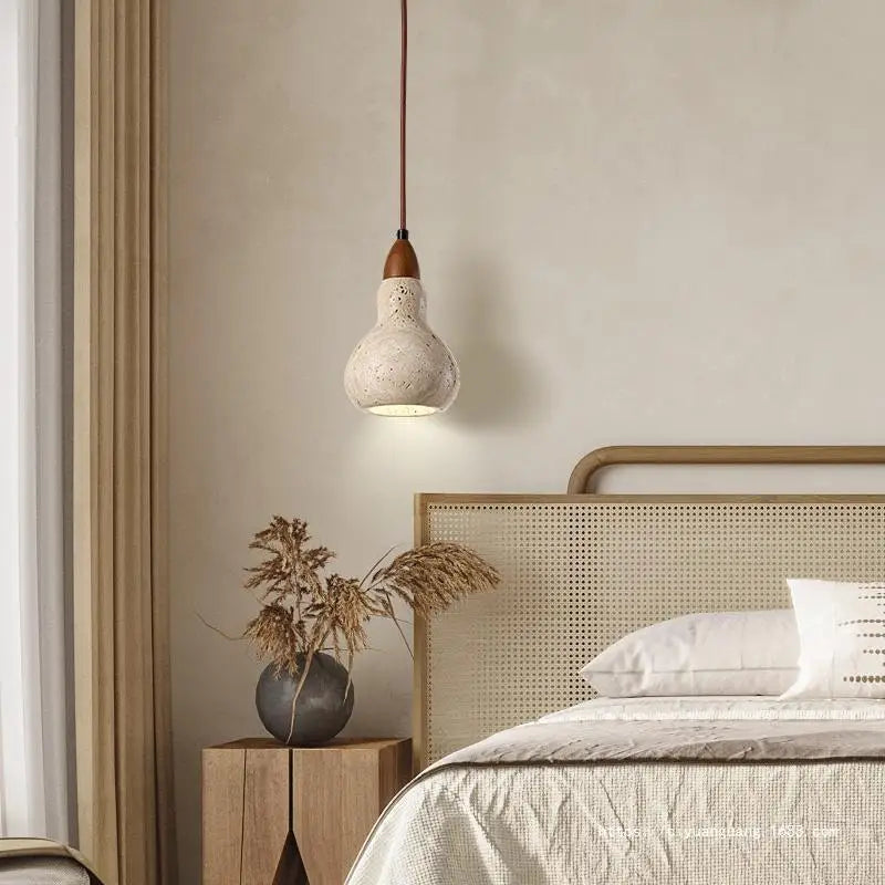 lustre en pierre naturelle nordique pour intérieur avec fil réglable - vue 3 sur 11