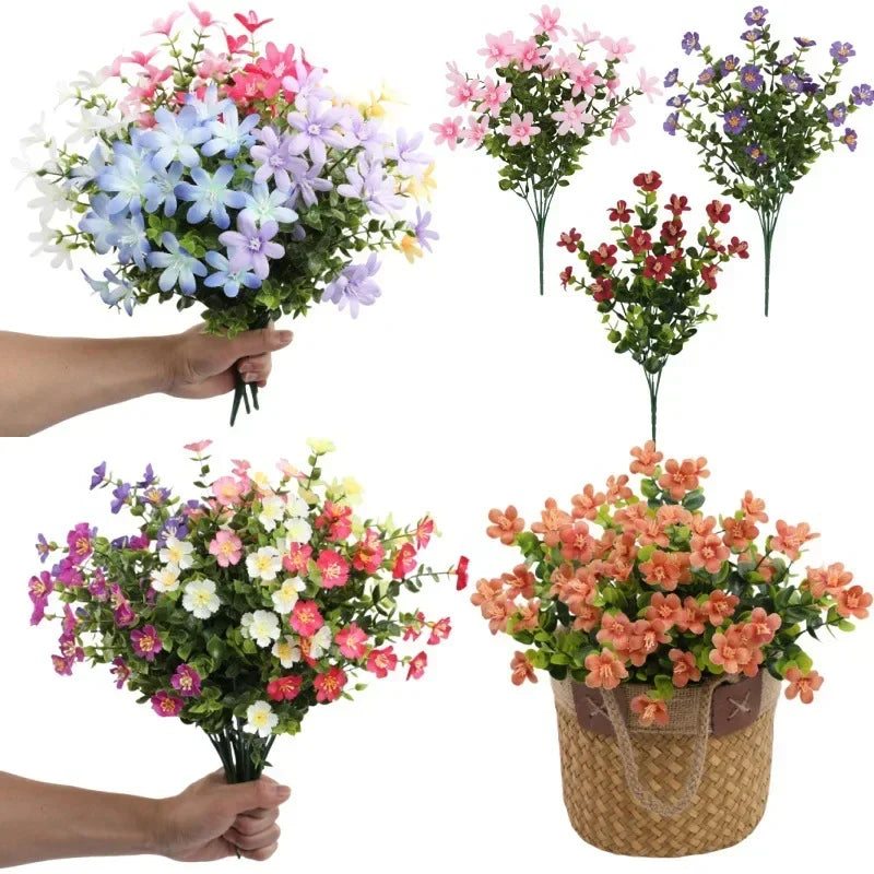 lot de 3 bouquets d eucalyptus artificiels en soie décoration intérieure - vue 4 sur 24