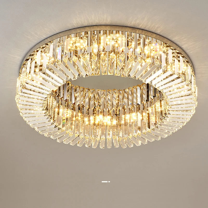 Plafonnier Led en cristal de luxe au design moderne - vue 6 sur 9