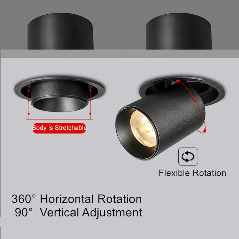 Spot lumineux LED encastrable et extensible à une ou deux têtes