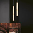 lustre cylindrique en marbre naturel avec cordon réglable