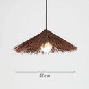 Chinese rattan pendant light, hand woven straw hat lampshade pendant light, living room decoration, indoor lighting fixtures