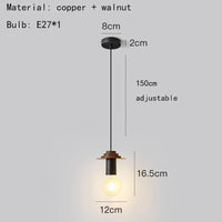 lampe suspendue moderne en bois pour bar