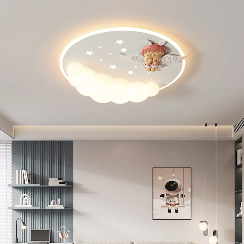 lustre led moderne avec télécommande pour décoration intérieure