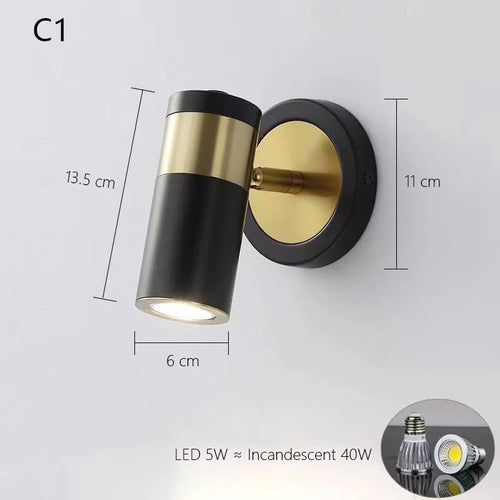 Adjustable Nordic wall lamp modern minimalist rotating LED light - vue 15 sur 15