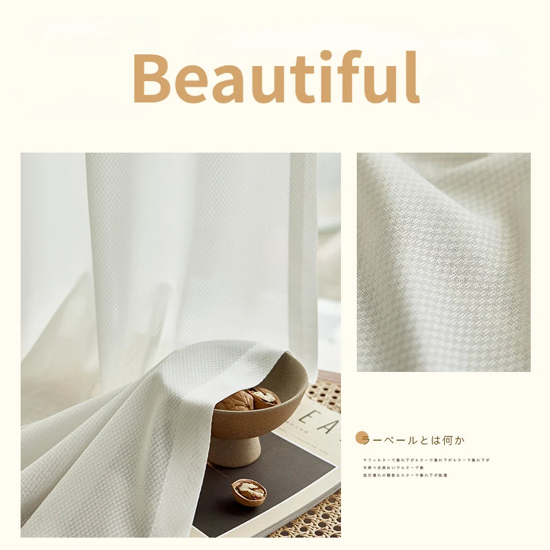 Voilage japonais plissé motif géométrique pour salon chambre - vue 12 sur 18