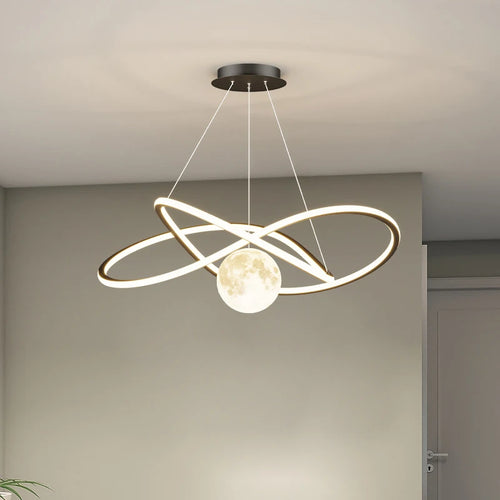 Plafonnier LED suspendu au Design rond - vue 3 sur 19