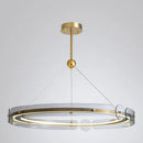 SANDYHA minimalist Nordic circular glass crystal chandelier for dining and living room