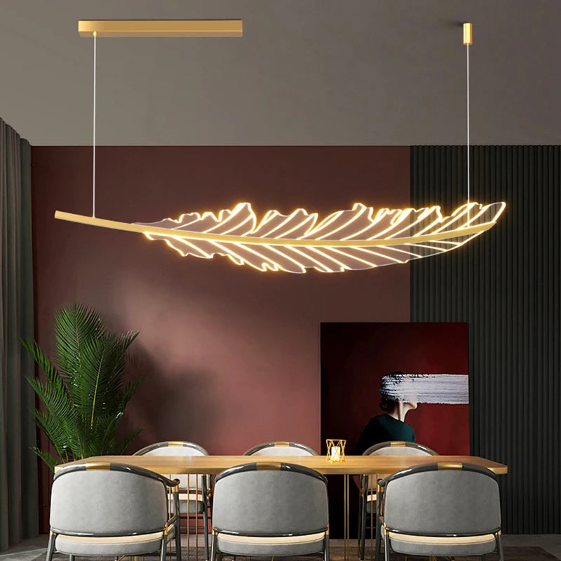 lustre en acrylique à intensité variable en forme de plume - vue 2 sur 6