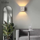 Decorative minimalist industrial style cement LED wall light