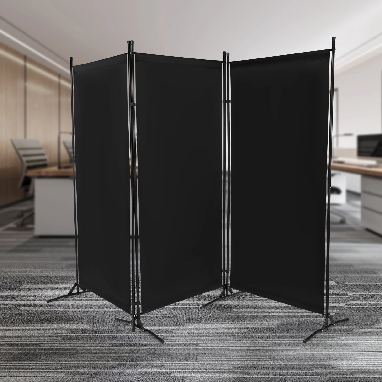 3/4 Panel Folding Room Divider Freestanding Tall Privacy Screens Partition Office/Room Partition Divider, 2.6×1.8m / 2×1.7m - vue 3 sur 8