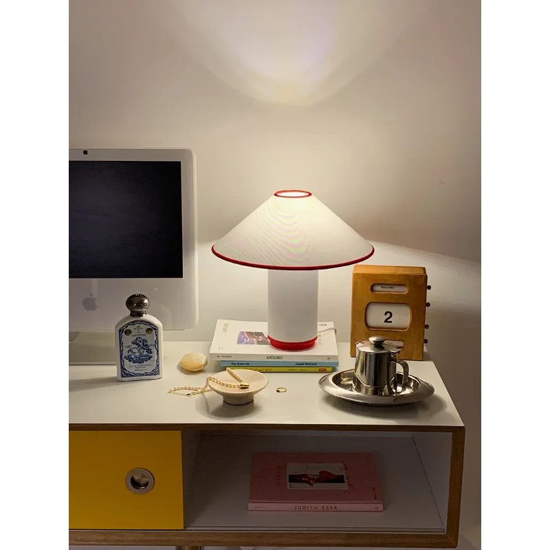 lampe de table nordique design en coton rétro décoratif - vue 7 sur 8
