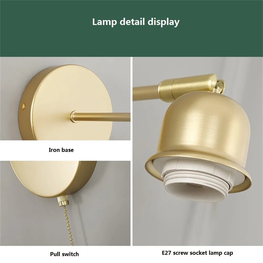 Lampe de chevet loft applique métal verre - vue 4 sur 9