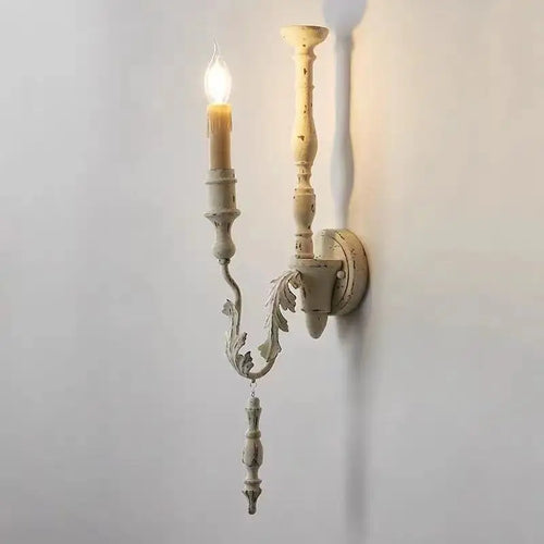 Retro loft vintage wood wall light - vue 3 sur 8