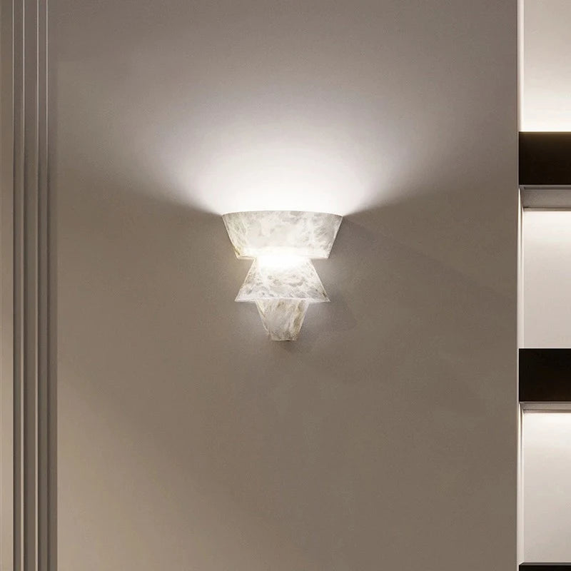 Modern minimalist natural marble LED decorative wall light - vue 5 sur 8