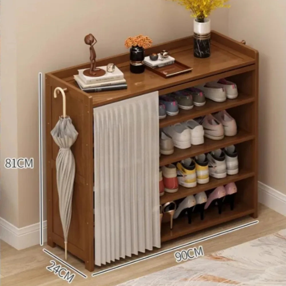 étagère à chaussures à plusieurs étages avec rideau anti-poussière - vue 12 sur 24