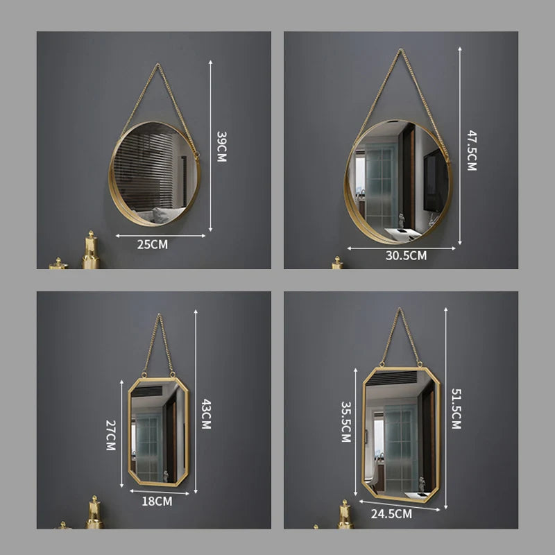 miroir mural rond créatif pour décoration intérieure et maquillage - vue 6 sur 13