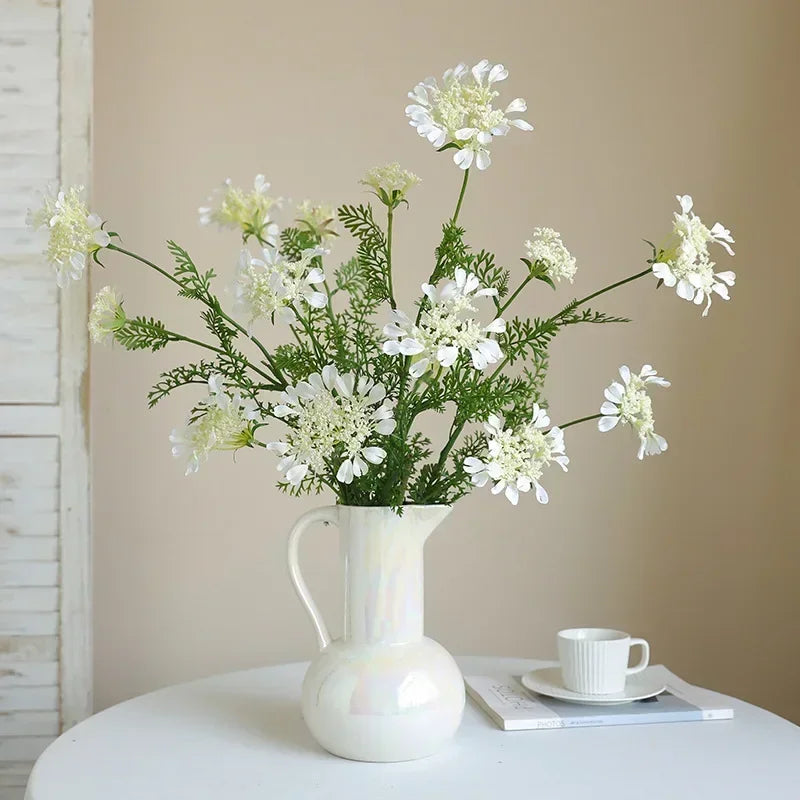 fleurs artificielles en dentelle flocons de neige décorations jardin - vue 5 sur 9