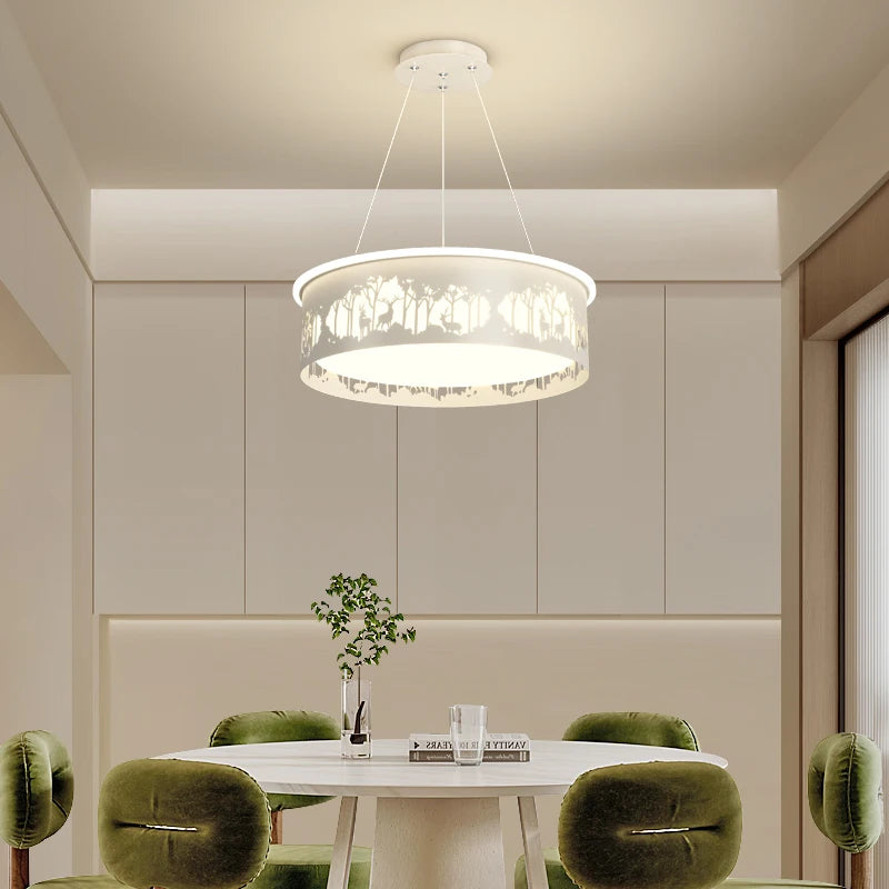 lustre led minimaliste rondin moderne romantique pour restaurant - vue 7 sur 12
