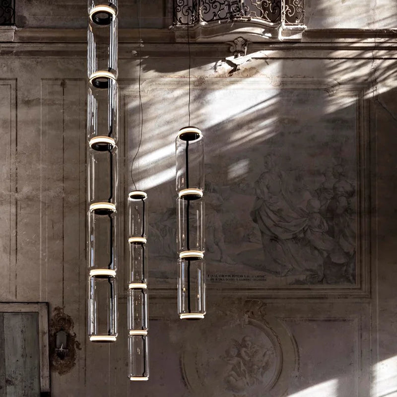 Lampe suspension moderne italie design LED transparent - vue 6 sur 19