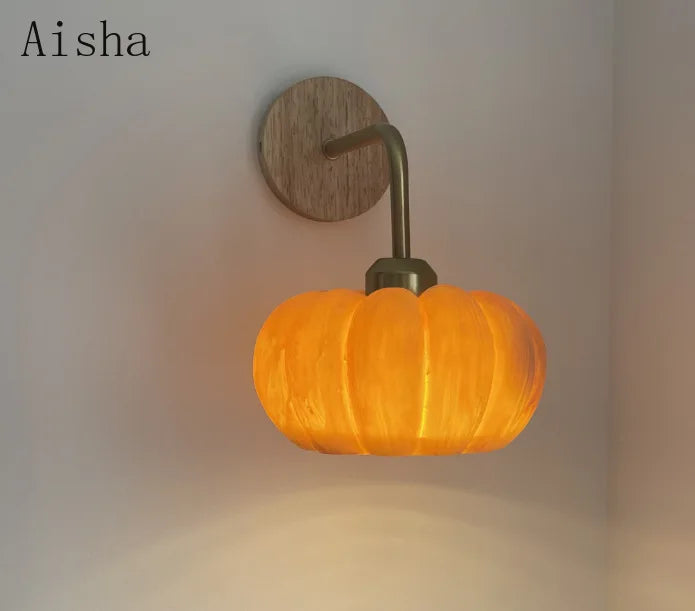 applique murale citrouille en résine avec lumière LED décorative - vue 5 sur 7