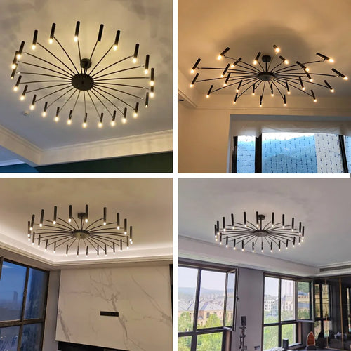Éclairage intérieur plafond décoration lustre salon lumière salle à manger lumière chambre 110V220V utilisable branche lustre - vue 5 sur 9