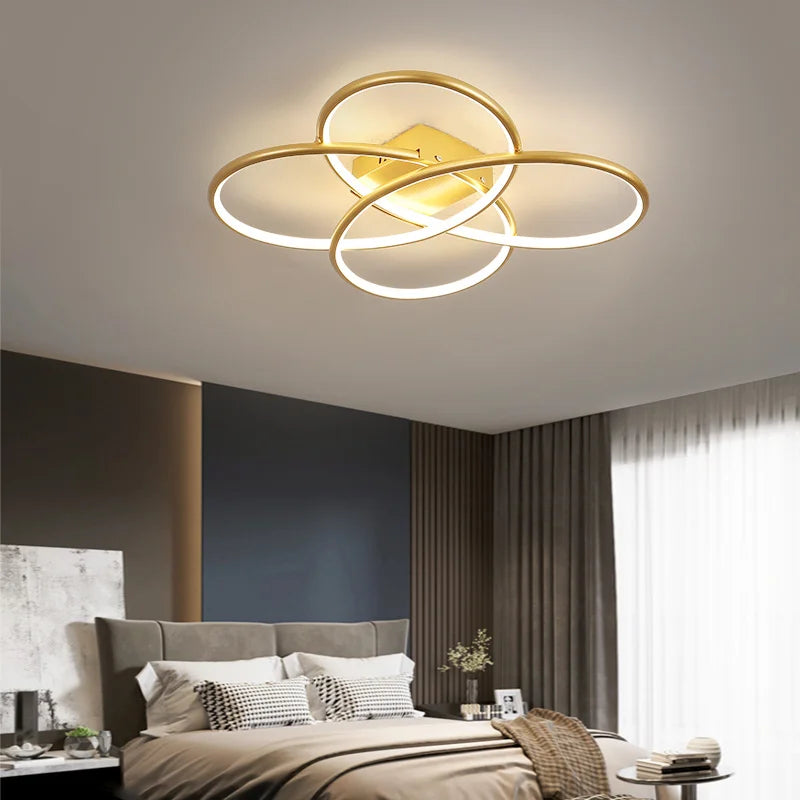 plafonnier led intelligent design moderne en forme de fleur - vue 4 sur 8