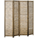 HOMCOM 4 panel folding wooden and Reed 160x1.8x170 cm Natural