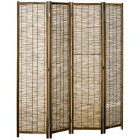 HOMCOM 4 panel folding wooden and Reed 160x1.8x170 cm Natural
