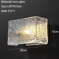 applique murale carrée en verre à motif d'eau pour éclairage intérieur moderne