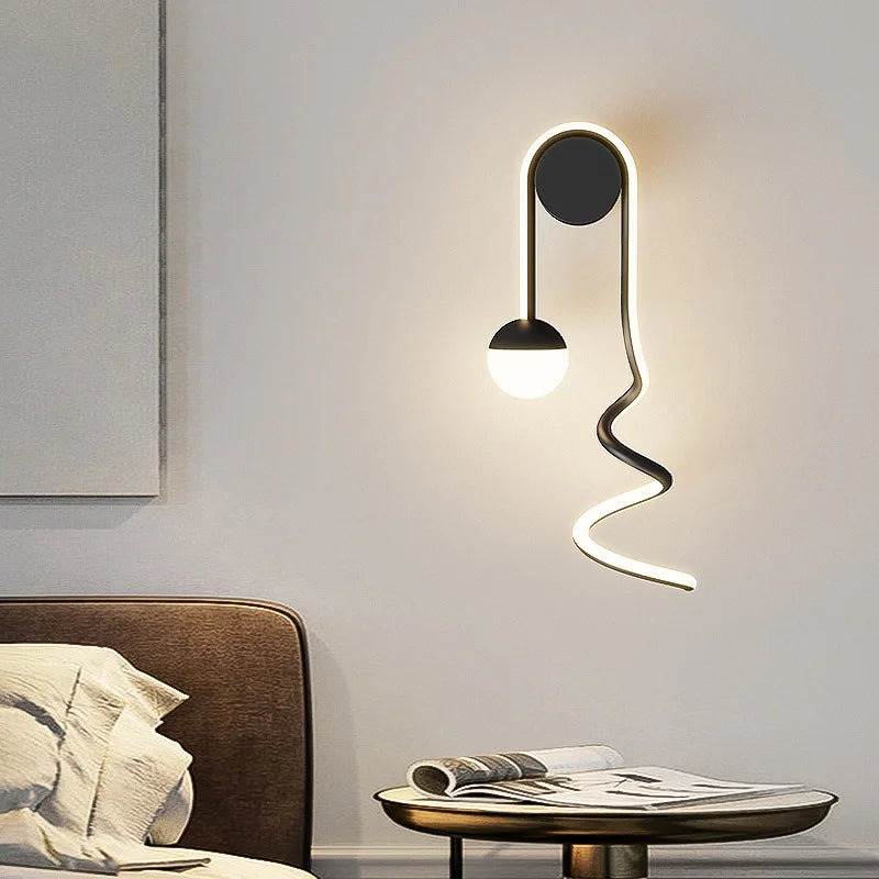 applique murale led en spirale moderne en aluminium