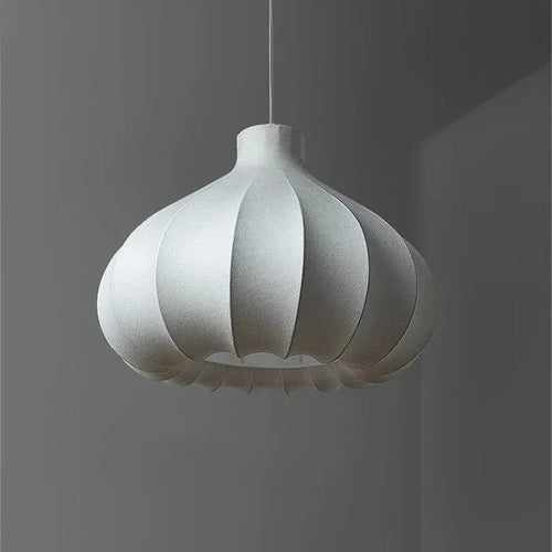 Minimalist nordic silk LED chandelier wabi sabi decorative indoor light - vue 4 sur 10